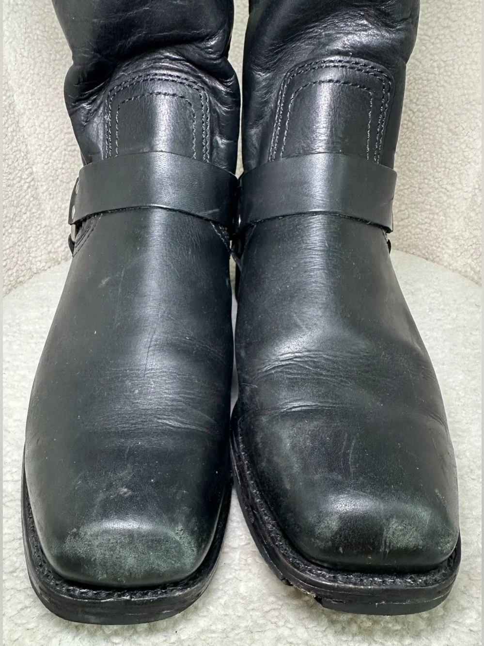 Vintage Harley-Davidson Harness Engineer Boots Black Leather Motorcycle Biker 11